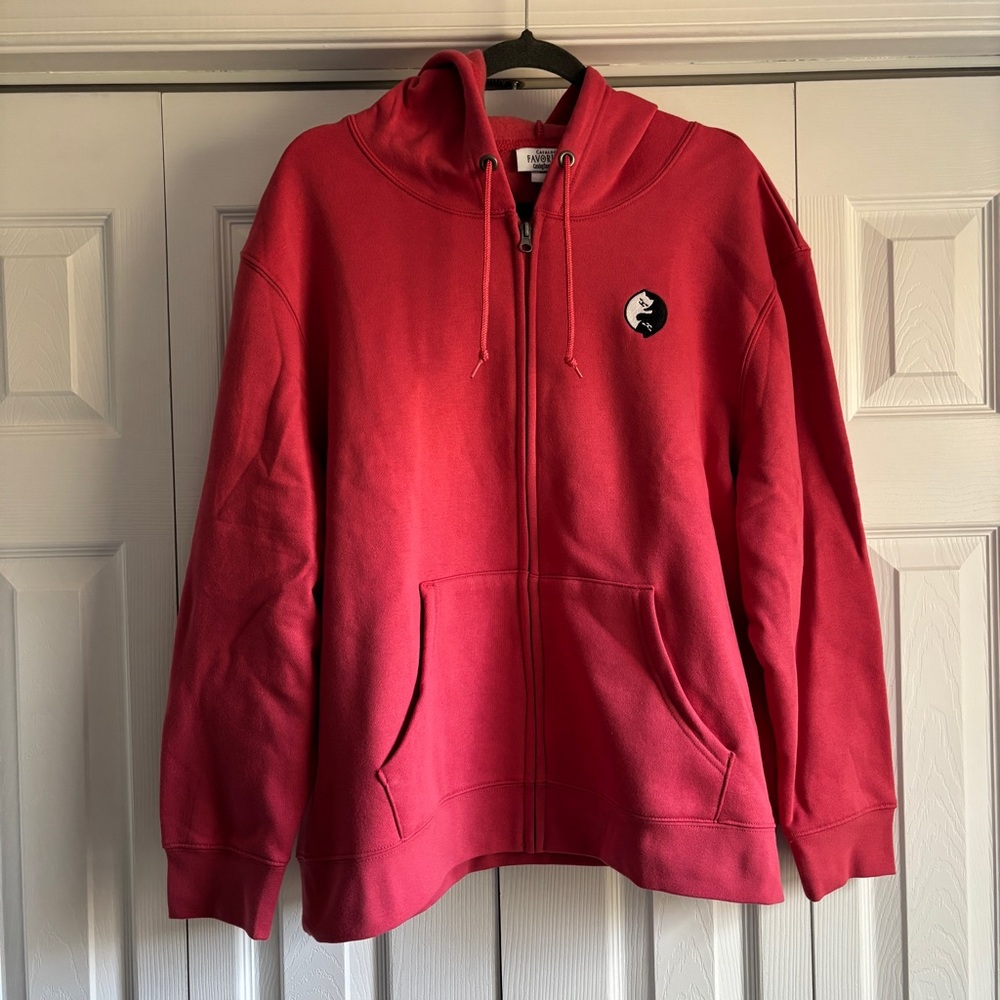 Light red zipper hoodie